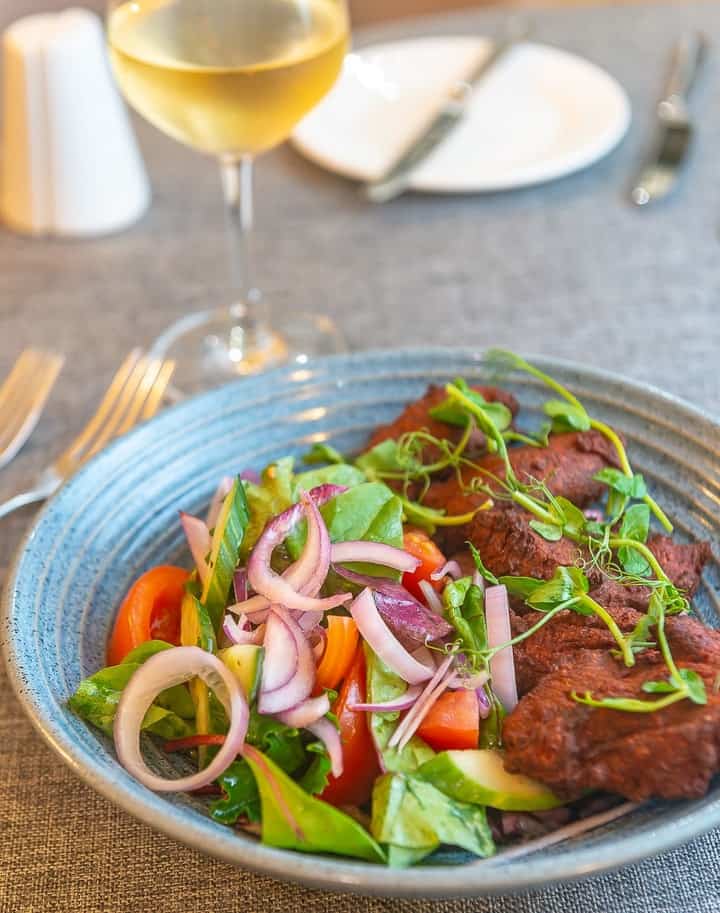 fresh meat and salad dish